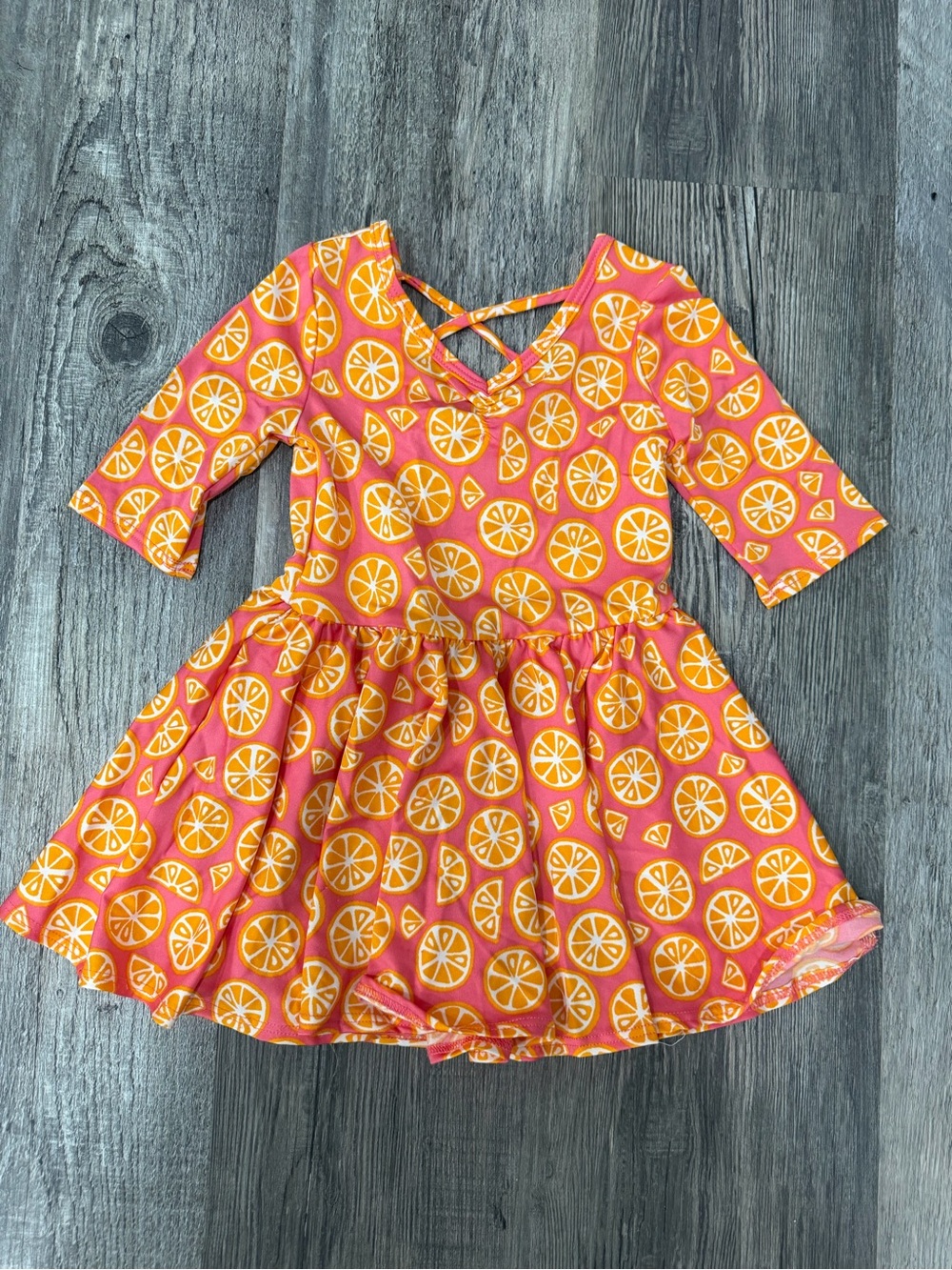 Dot Dot Smile Pink dress with Oranges - Baby Girl Dress